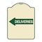Signmission Deliveries With Left Arrow Heavy-Gauge Aluminum Architectural Sign, 24" x 18", TG-1824-24363 A-DES-TG-1824-24363 - alternate 1